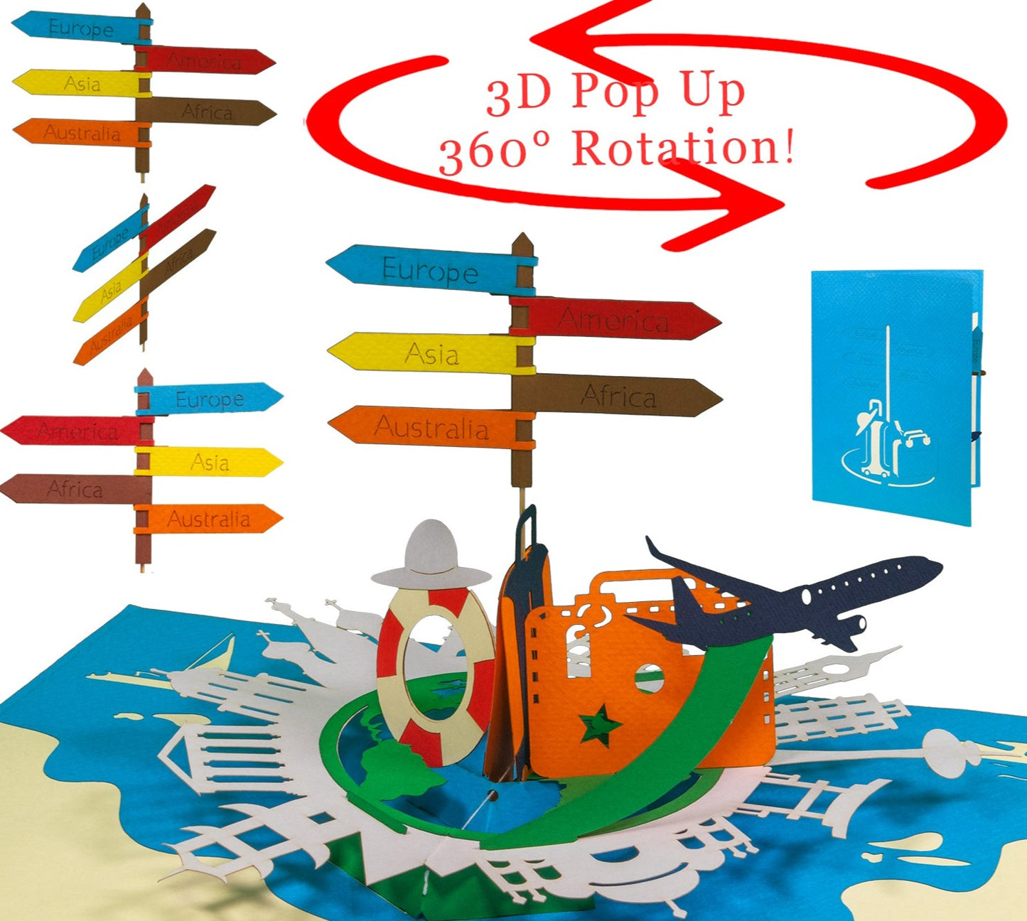 3D-Karte Pop-Up Urlaub Gutschein