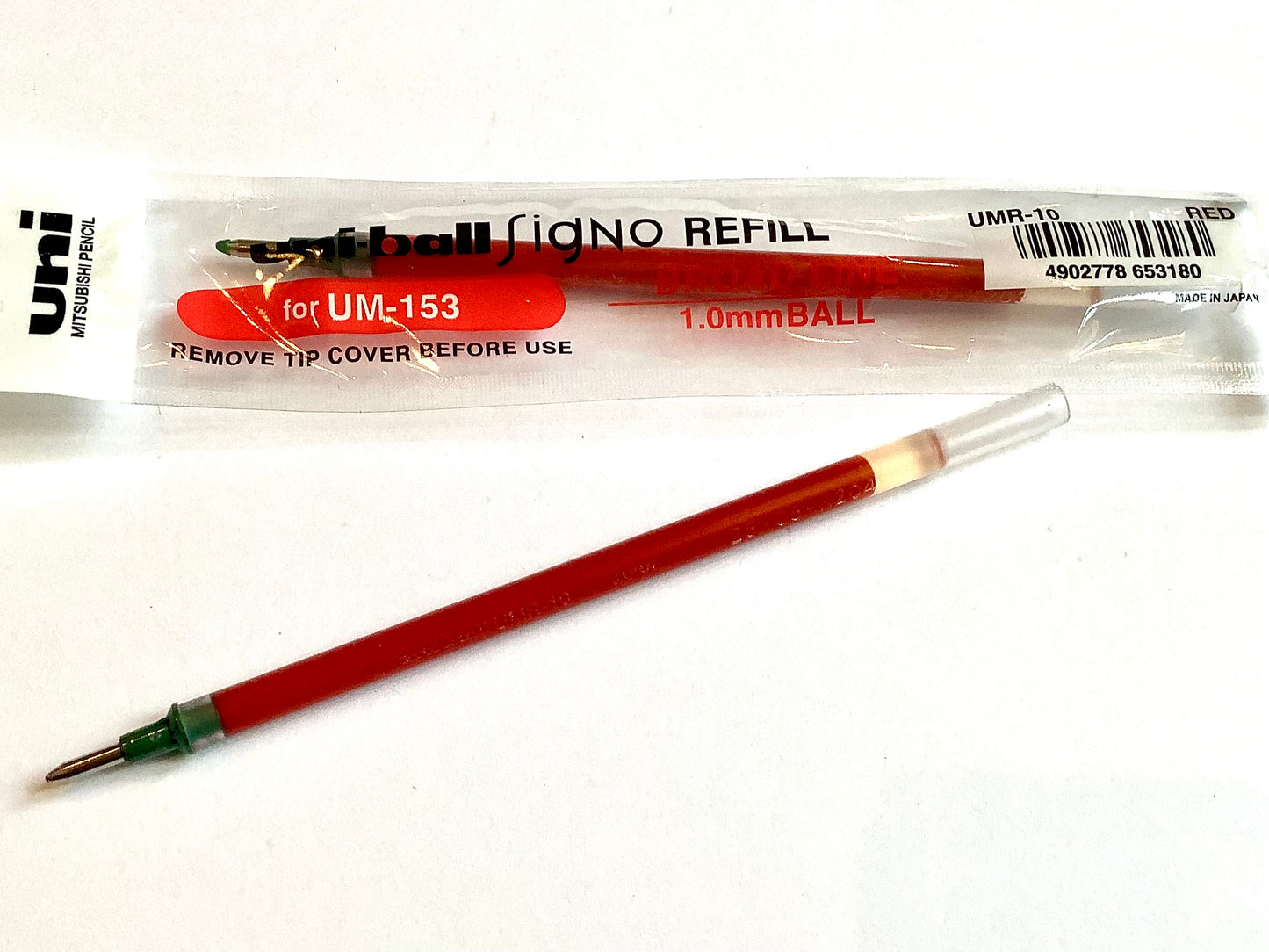 Rote Ersatzmine UMR-10 für den Gelschreiber uni-ball impact UM-153
