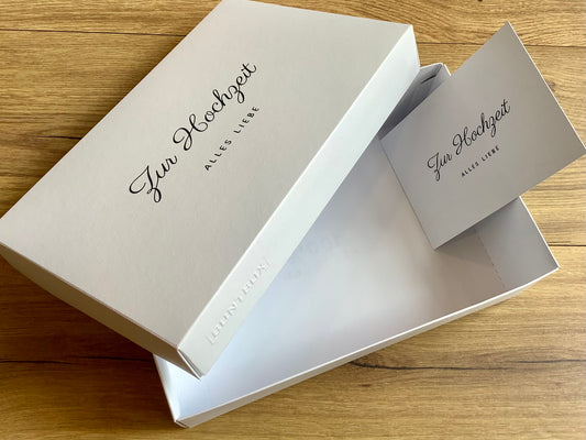 Geschenkschachtel Zur Hochzeit (Buntbox) 27x17 mit Karte