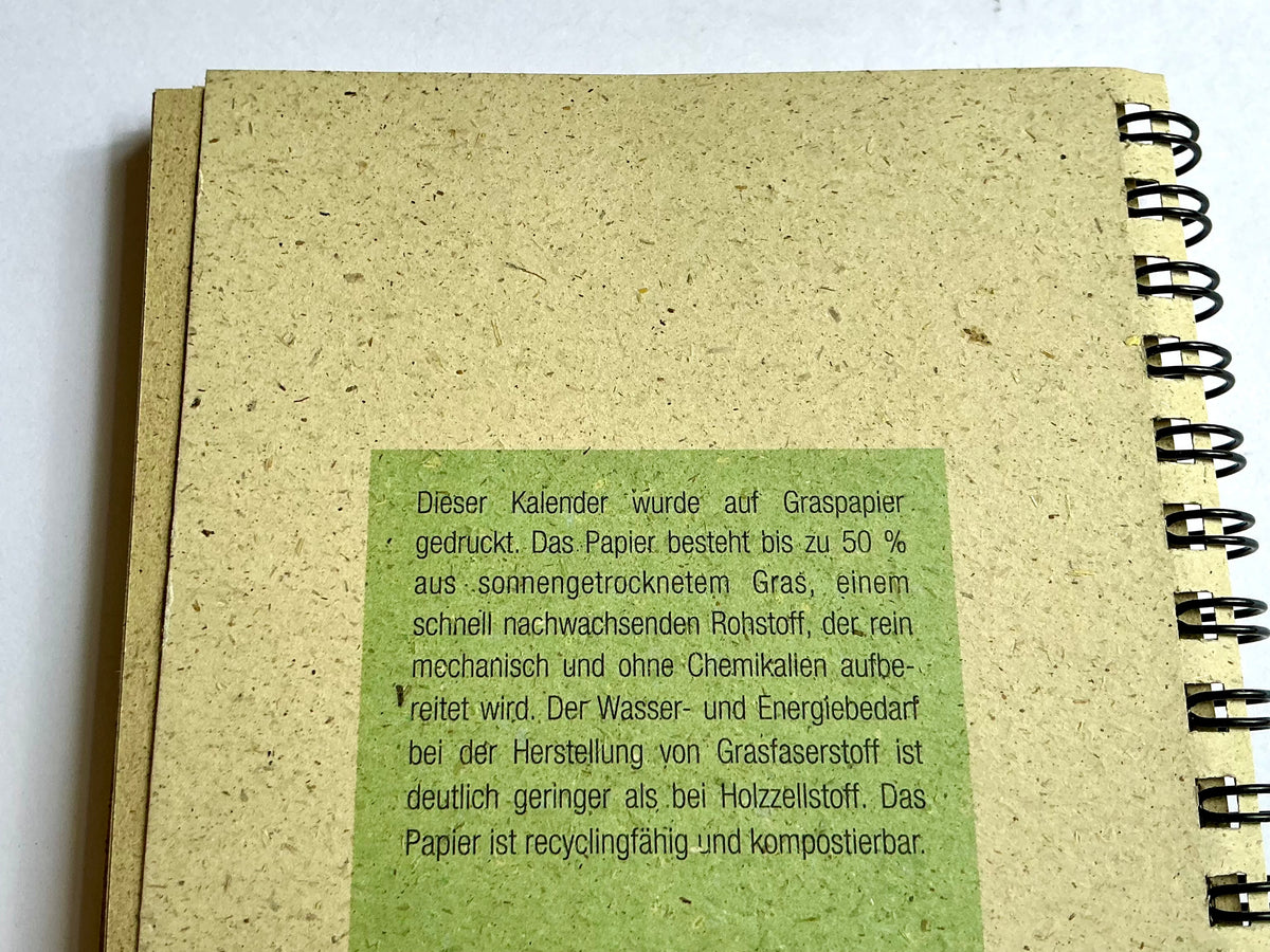 Taschenkalender Graspapier 10x14 Zettler 1W/2S 2027