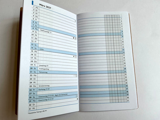 Monatsplaner Sichtkalender 9x15 braun Brunnen 2027