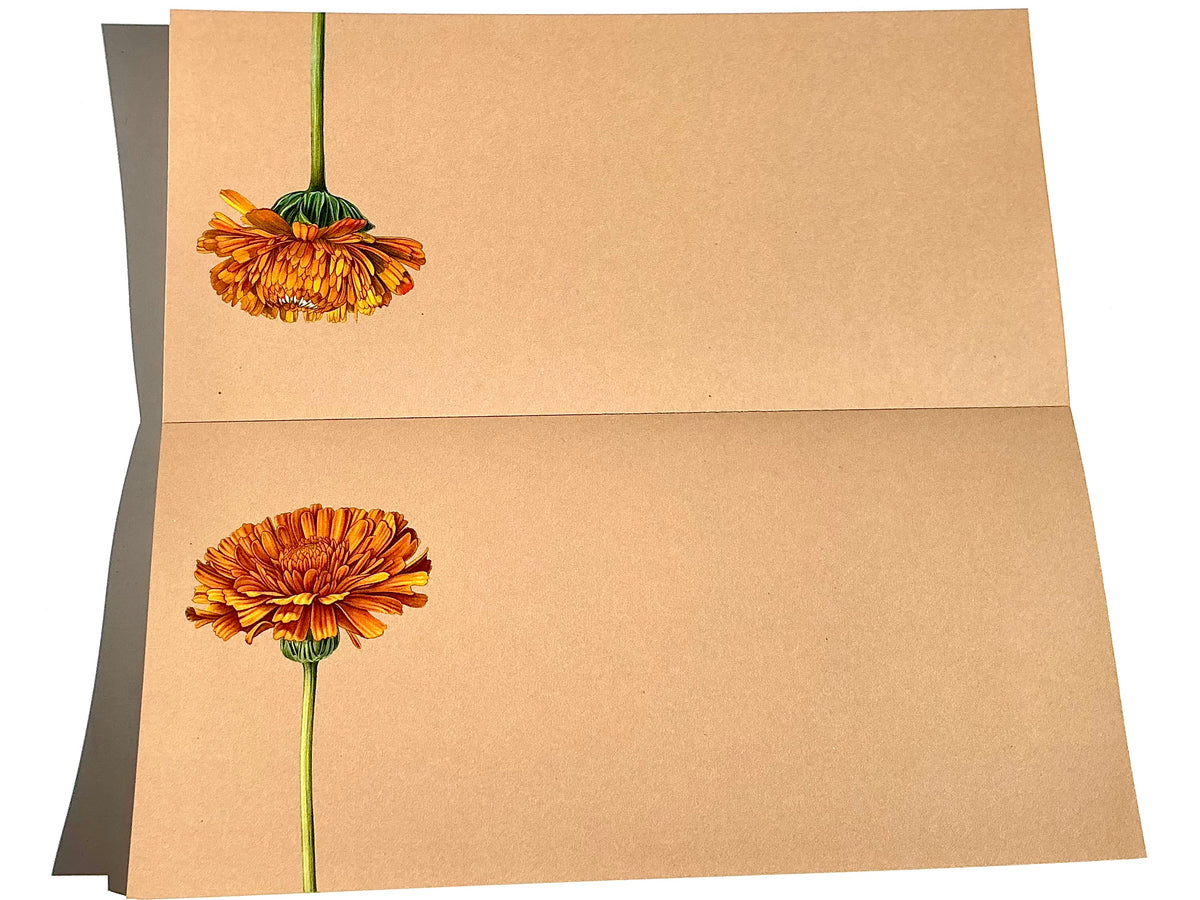 Notizblock lang quer Ringelblume RC "30x40" 10x21cm