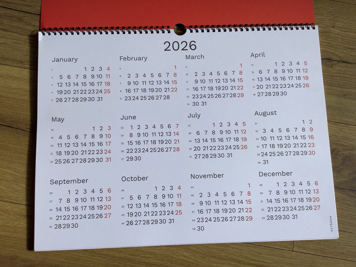 Wandkalender A3 Monatskalender Octàgon 2026