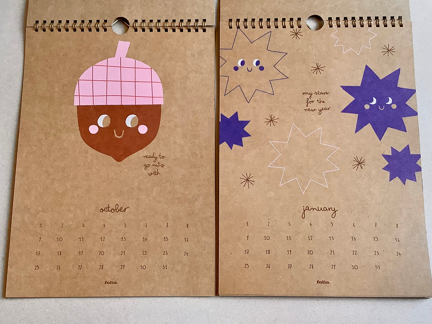 Bastelkalender A4 braun Wire-O-Bindung (undatiert)