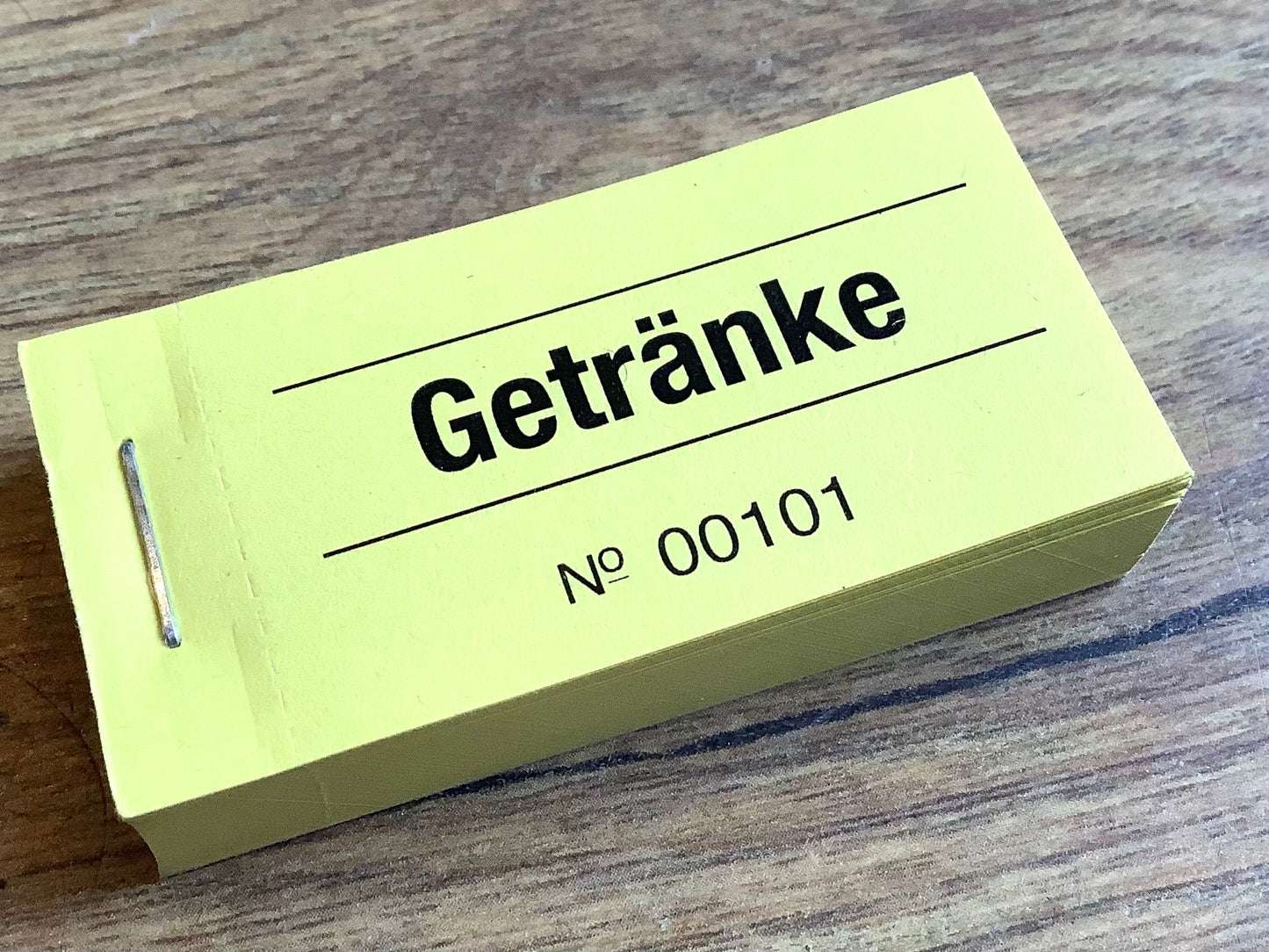 Getränke-Bons Block 6x3cm gelb 100St.