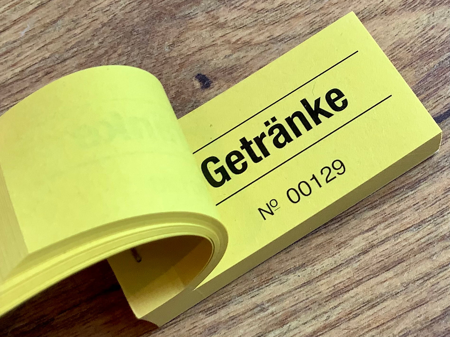Getränke-Bons Block 6x3cm gelb 100St.