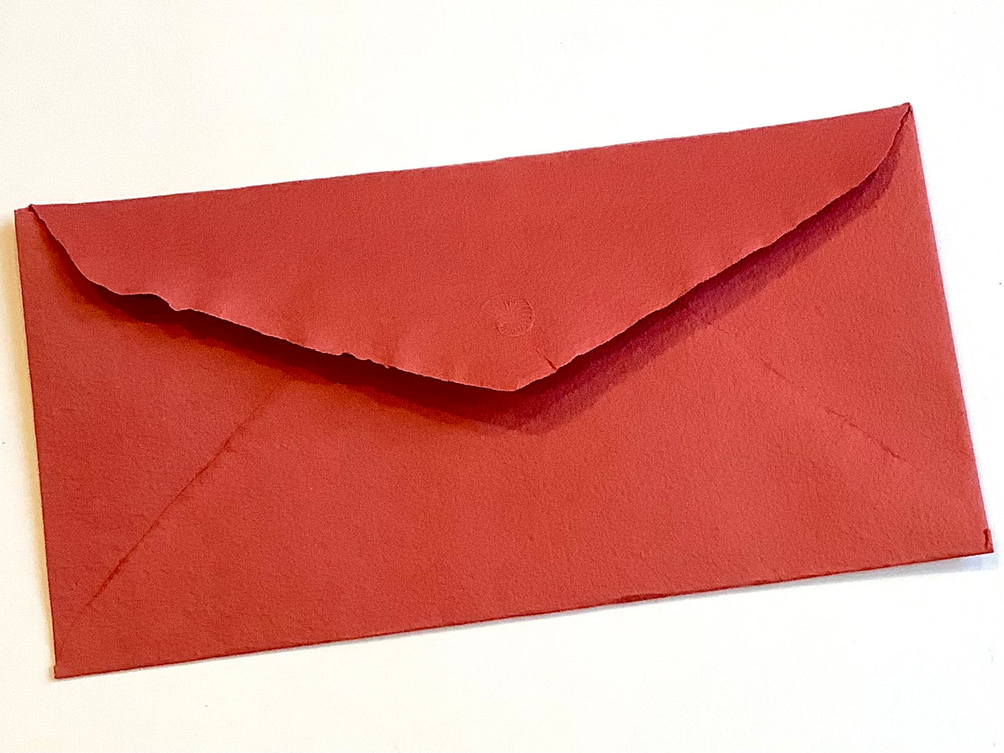 Bütten-Kuvert DL 11x22 ziegelrot l'Oliver handgeschöpft