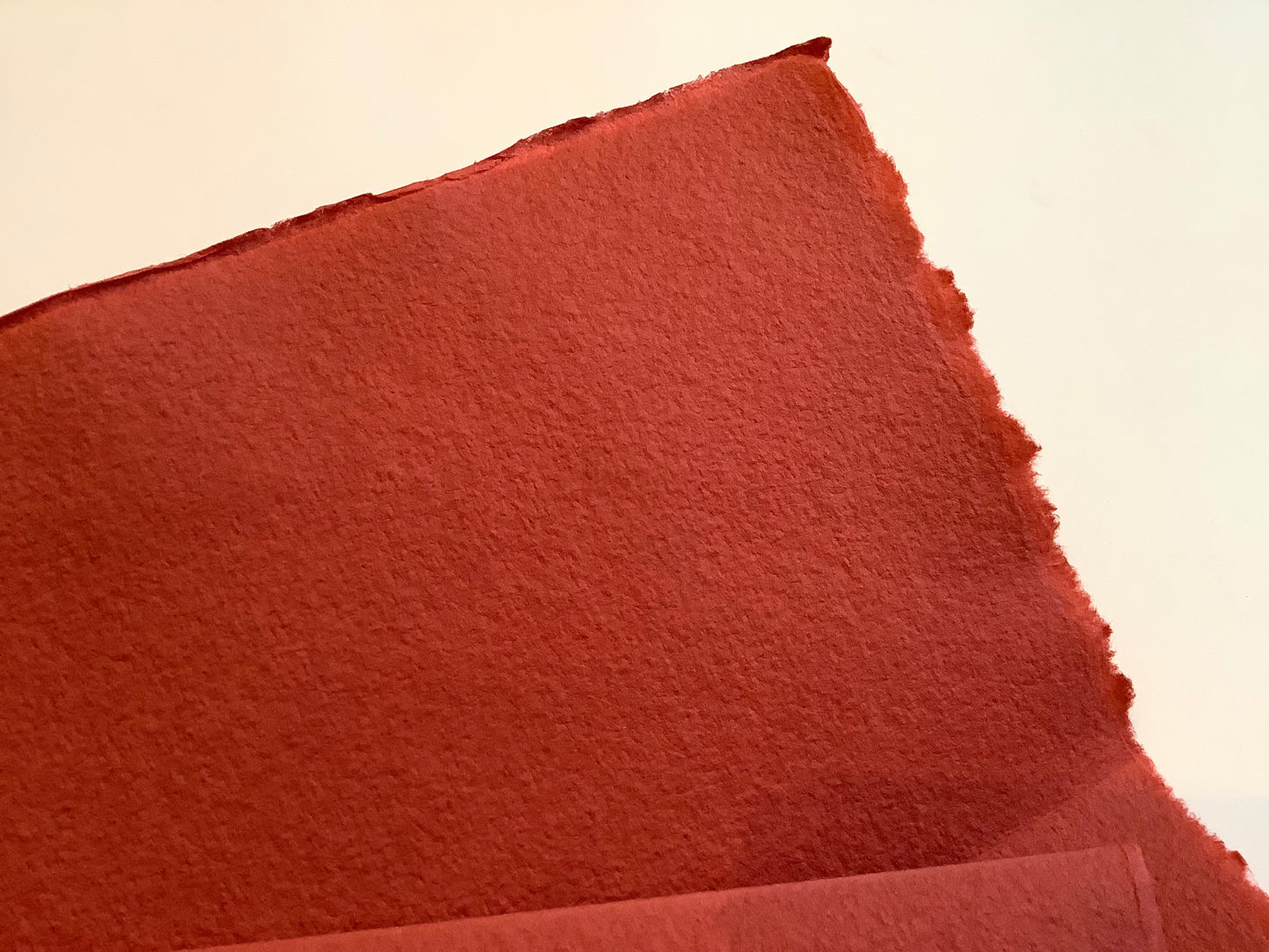 Bütten-Karte DL 10x21 ziegelrot l'Oliver handgeschöpft