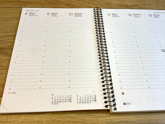 Wochenplaner Spiralkalender A5 Miquelrius kraft 2026