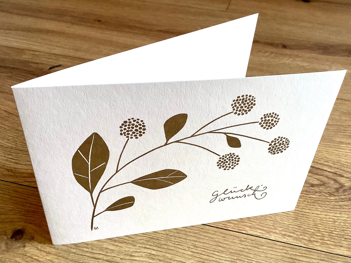 Briefkarte Glückwunsch gold (Kettcards / K. Lange)