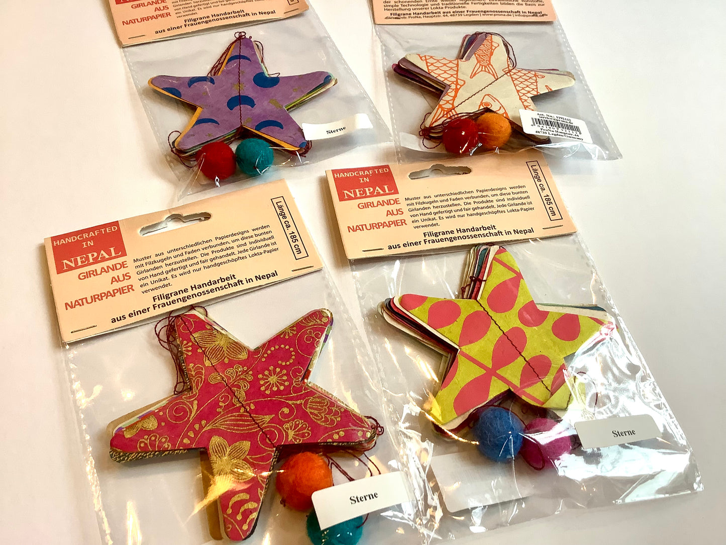 Girlande Sterne Nepal 185cm