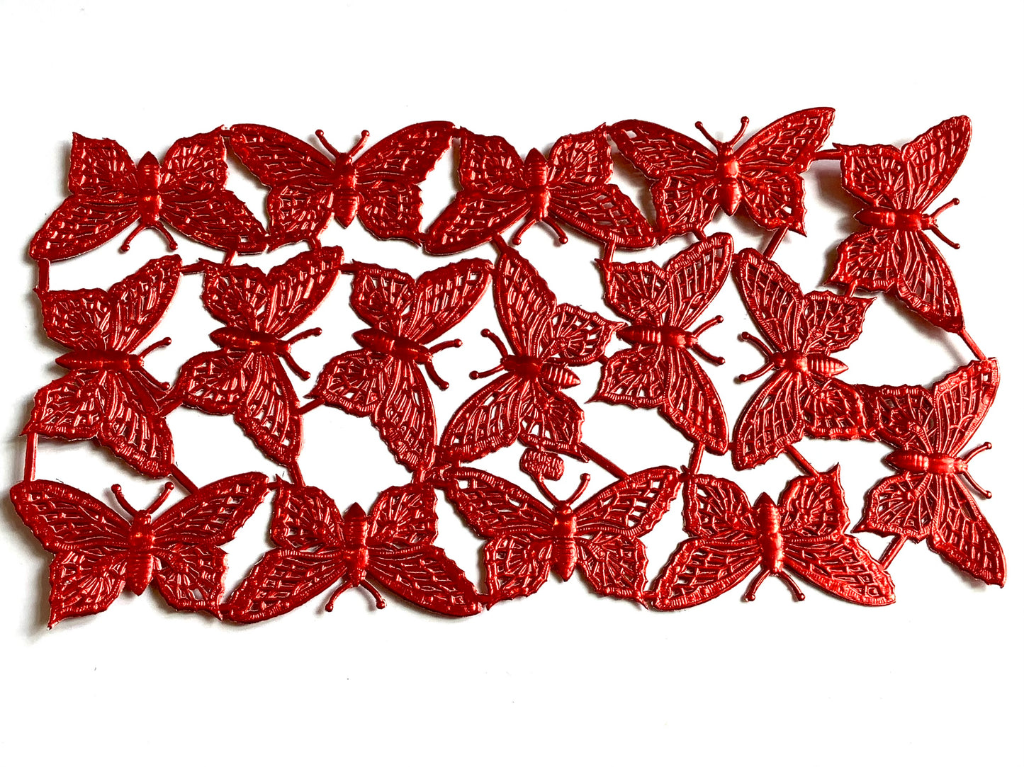 Dresdner Ornamente 16 Schmetterlinge rot (Papier) 1134
