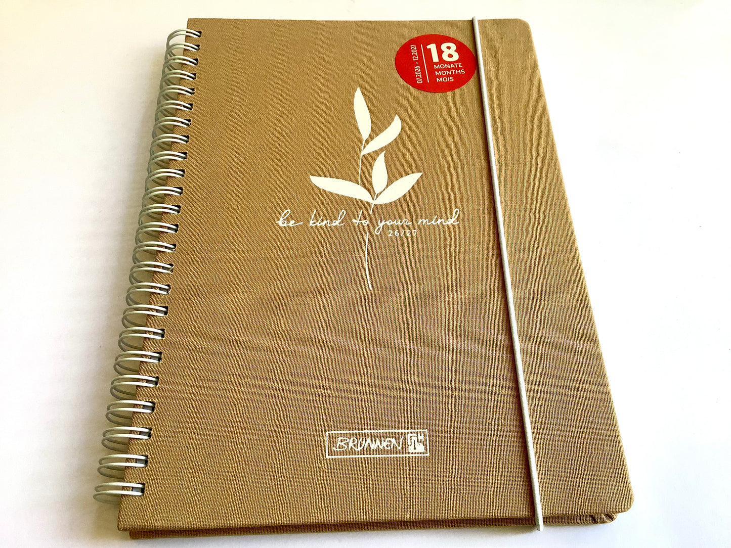 Schulkalender Spiral-Buch A5 Linen 1W/2S 18Mo Brunnen 26/2027