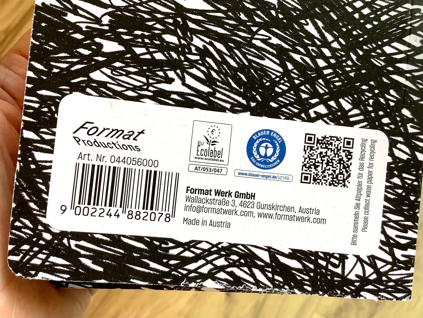Notizbuch A6 dotted 90g Recycling sw 112Bl