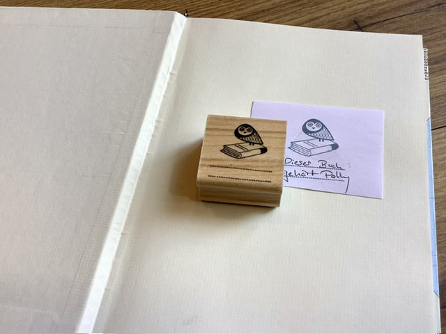 Stempel Exlibris Eule 4cm (Bordschätze)