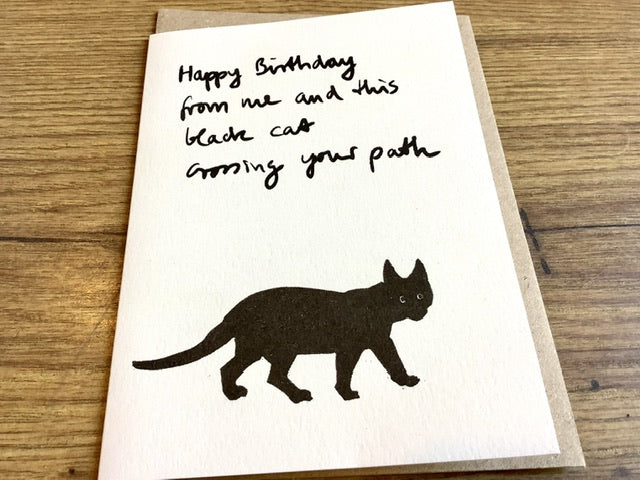 Briefkarte Schwarze Katze Birthday (Superjuju)