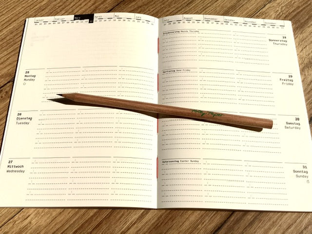 Kalender B6 Roterfaden 2025