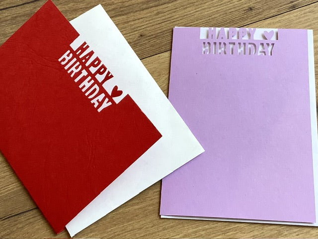Klappkarte Happy Birthday gestanzt