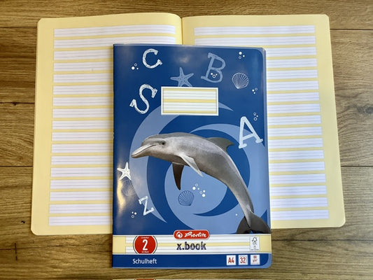 Schulheft A4  Lin.2 Doppelheft 32Bl Herlitz