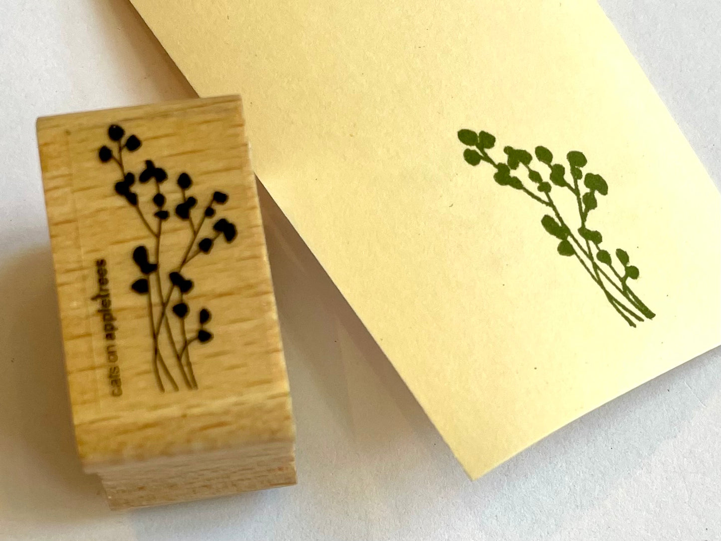 Holzstempel Pflanzen (Cats on appletrees)°