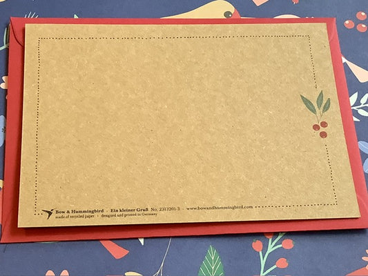 Postkarte Kleiner Gruß Bow&Hummingbird Rotkehlchen