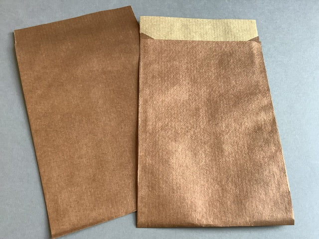 Flachbeutel kupfer Papier 9x14cm