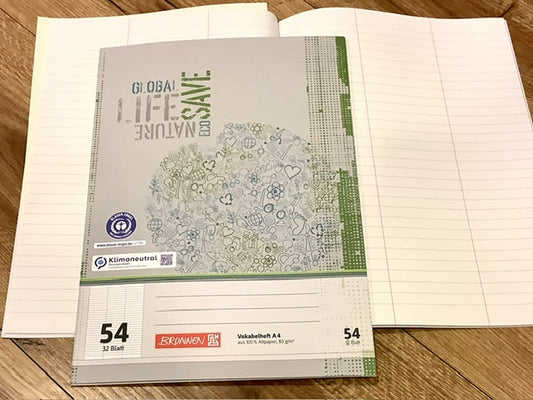 Schulheft A4 Vokabelheft 3 Spalten Lin.54 RC Brunnen