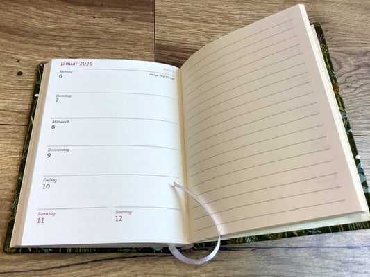 Wochenkalender B6 Stoff 1W/1S 12x16 2026 Kaspar Hauser