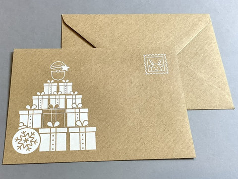 C6-Kuvert braun Weihnachten einzeln 110g/m²