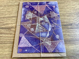 Briefkarte Tannen blaurosa (Nakomie)