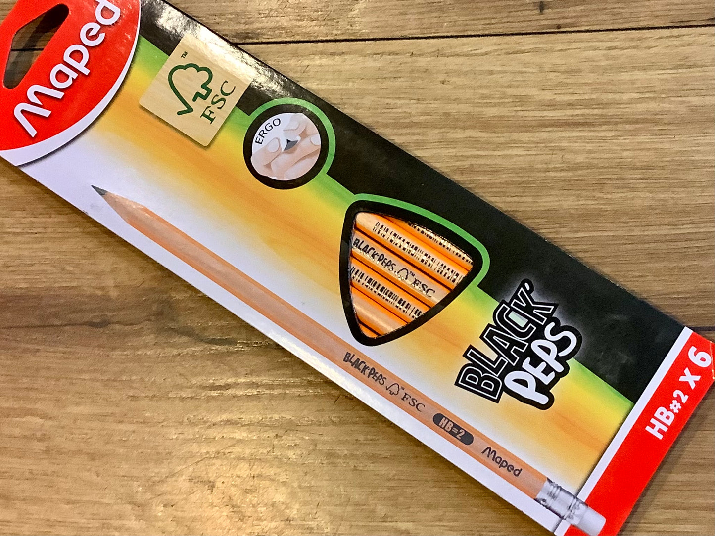Grafitstifte 6St. HB maped Dreikant Black'Peps mit Radiertip