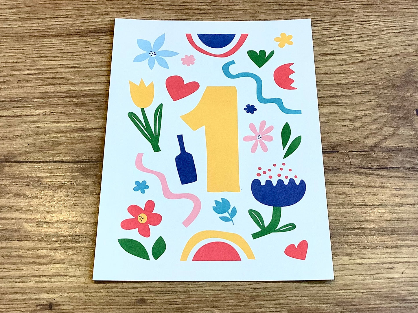 Postkarte Zahlen 0-9 Bow & Hummingbird