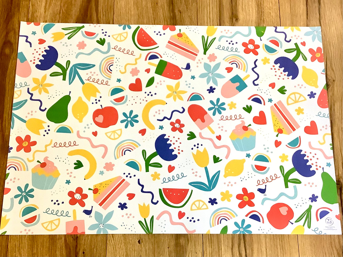 Geschenkpapier Flowers Fruit Fun (Bow&Hummingbird)