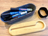 Stiftebehälter mit Deckel Bambus Filz