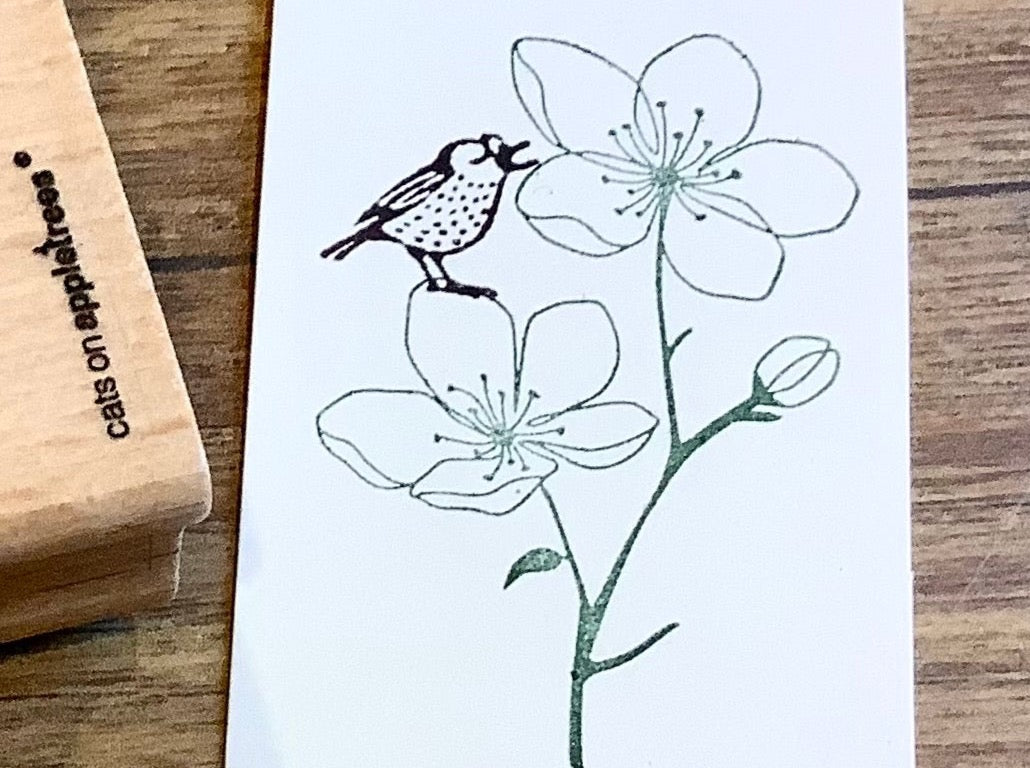 Mini-Stempel Drossel Thialda (Cats on appletrees)