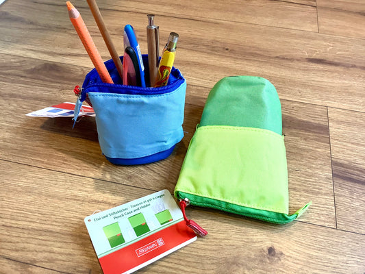 Etui + Stifteköcher Federtasche Brunnen blau