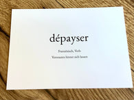 Postkarte "dépayser" Wortschatzkarte