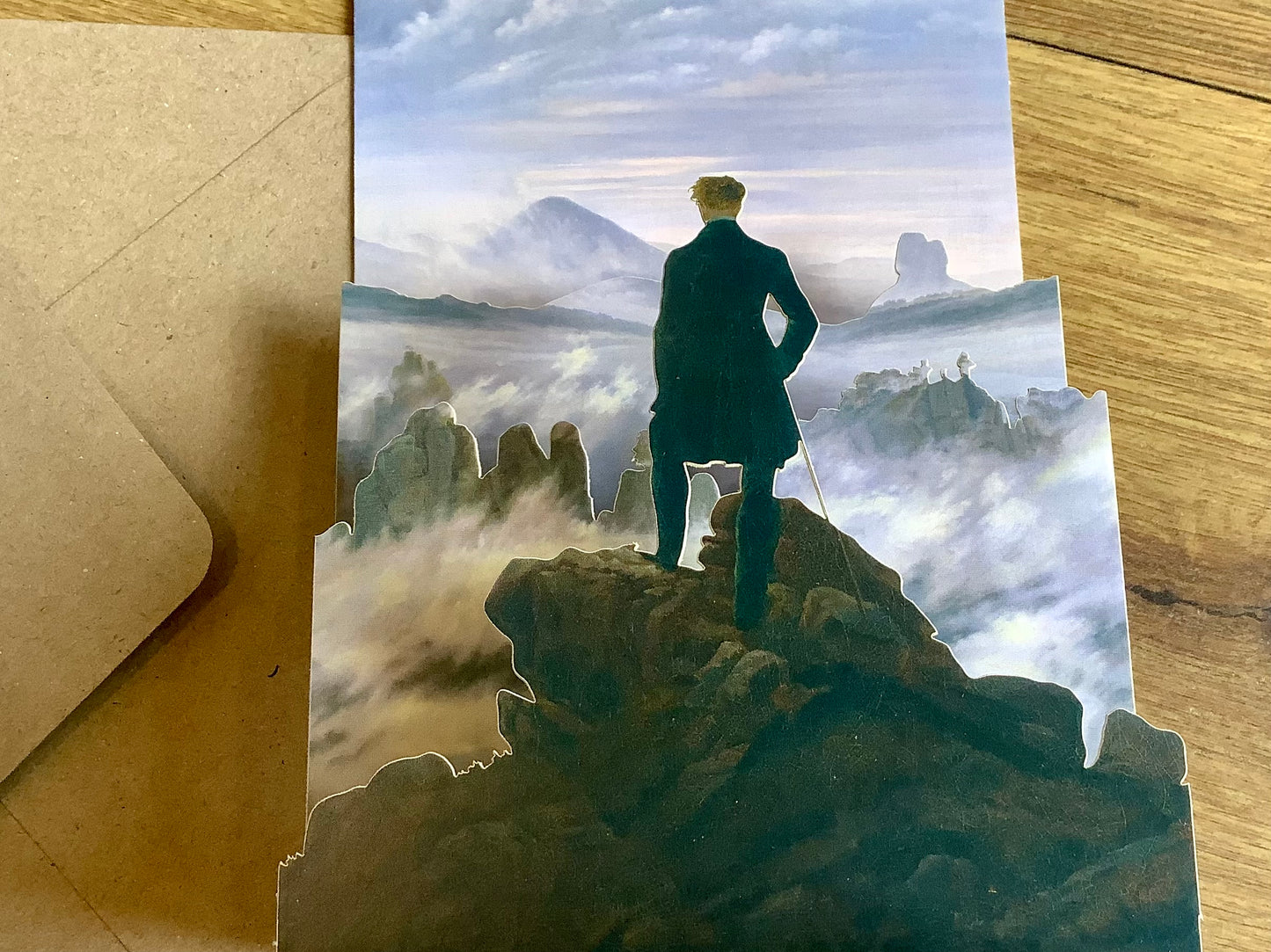3D Pop-Up-Karte Caspar D Friedrich "Wanderer"