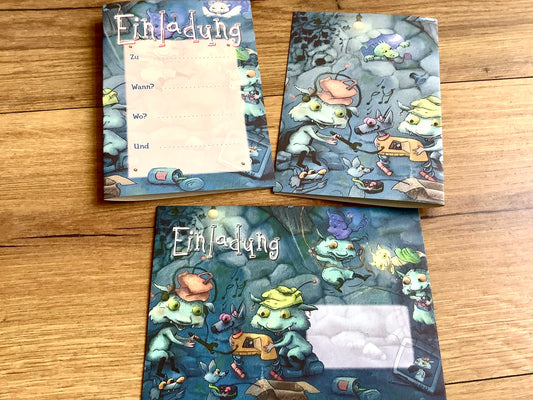 Einladungskarten Set 12x A5 / C6 Fledericks