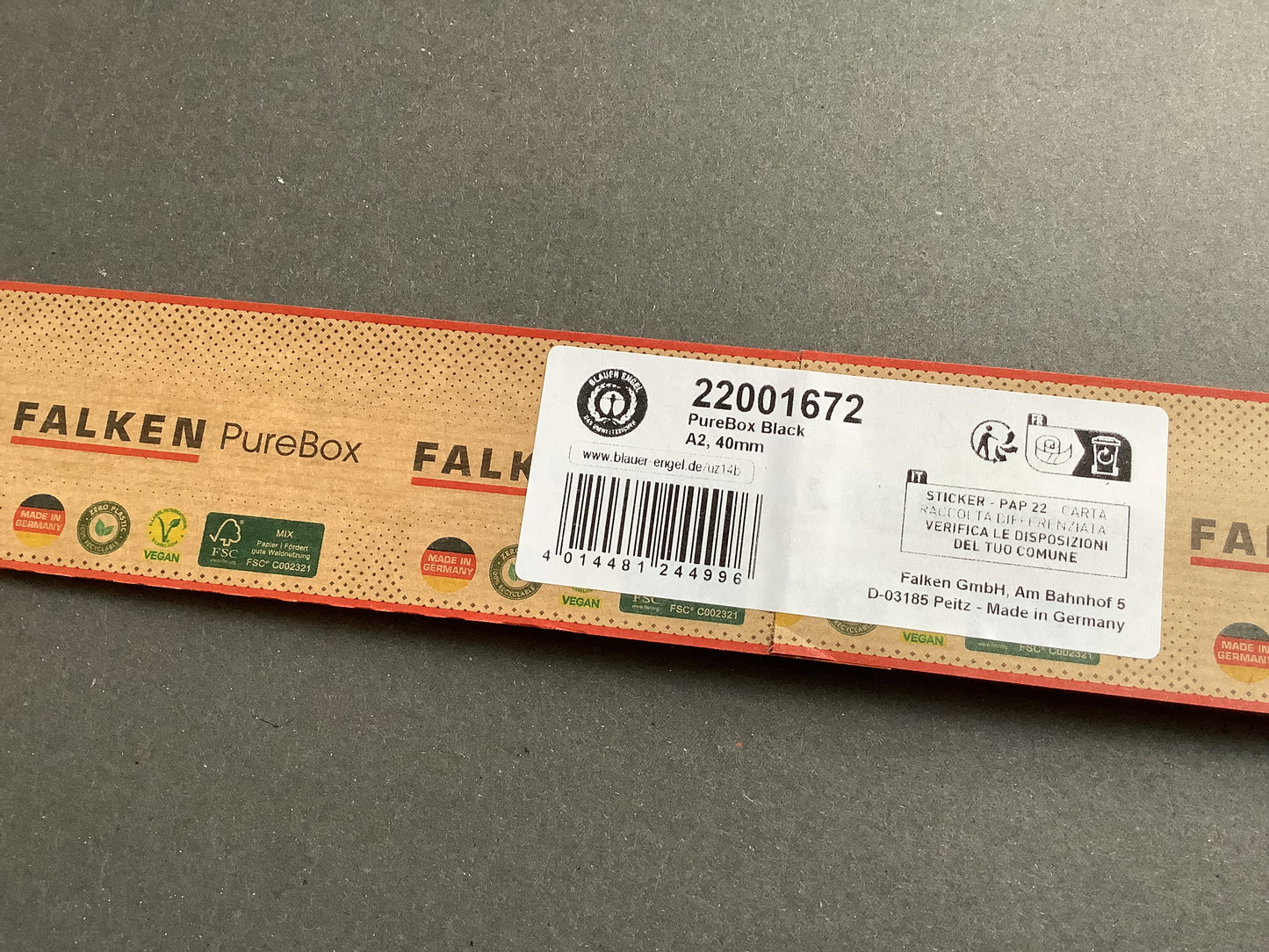 Purebox A2 flach Falken Schachtel schwarz