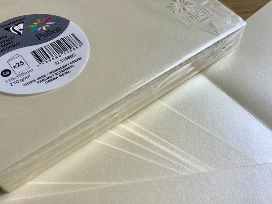 Doppelkarten C6 25St. Perlmutt (Pollen)