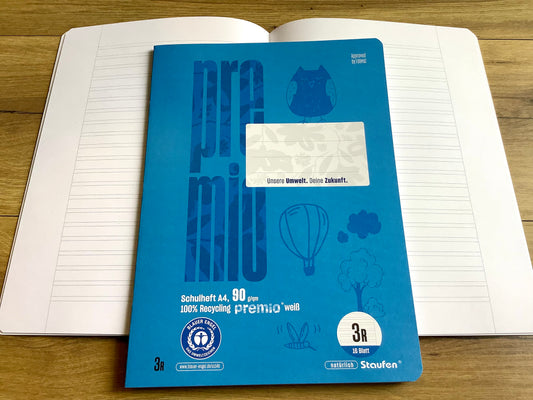 Schulheft A4 Lin.3R premio 90g Recycling