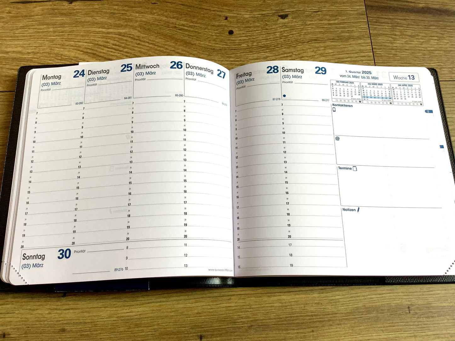 Wochenkalender Executif Einlage 16x16cm 2025