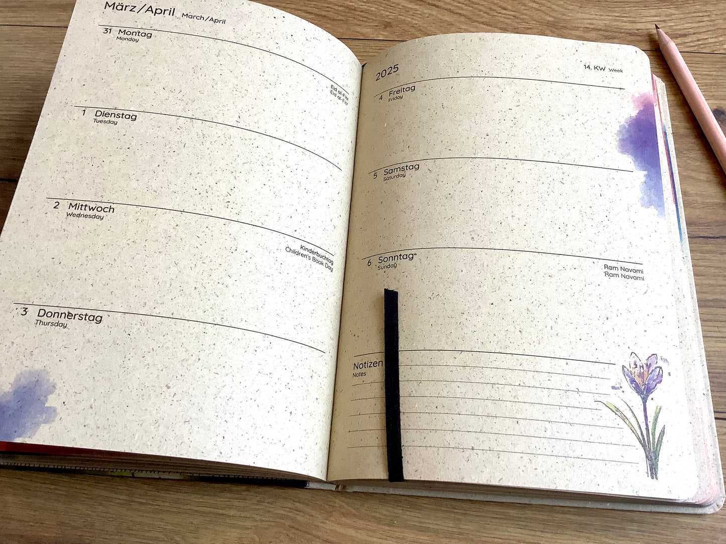 Wochenkalender A5 matabooks Spring green Graspapier 2026