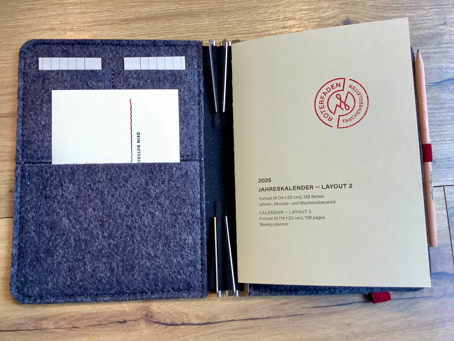 Taschenbegleiter Drucktuch M #408 Roterfaden vegan +gratis Kalender 2025