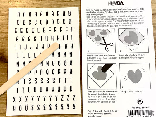 Rubbel-Buchstaben Heyda