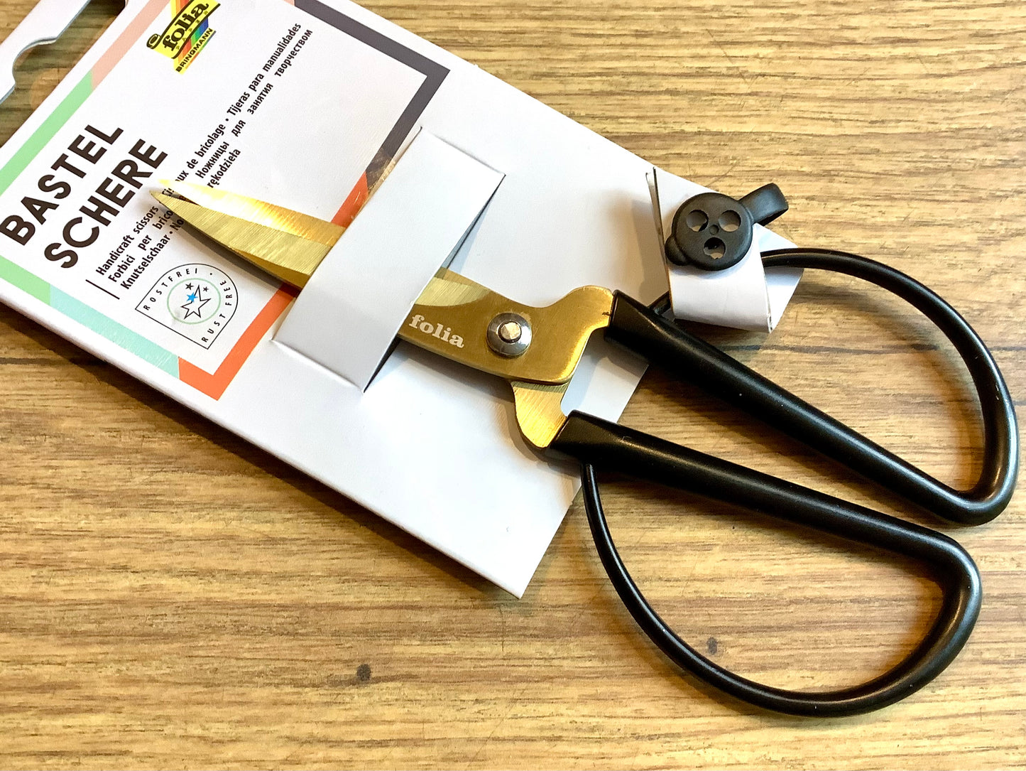 Bastelschere Folia schwarz-gold 14,5cm