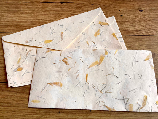 DL Kuvert handgeschöpft Goldregen einzeln