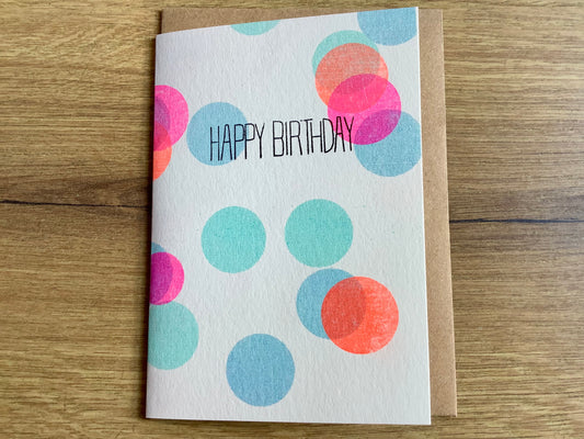 Briefkarte Happy Birthday Dots SJJ