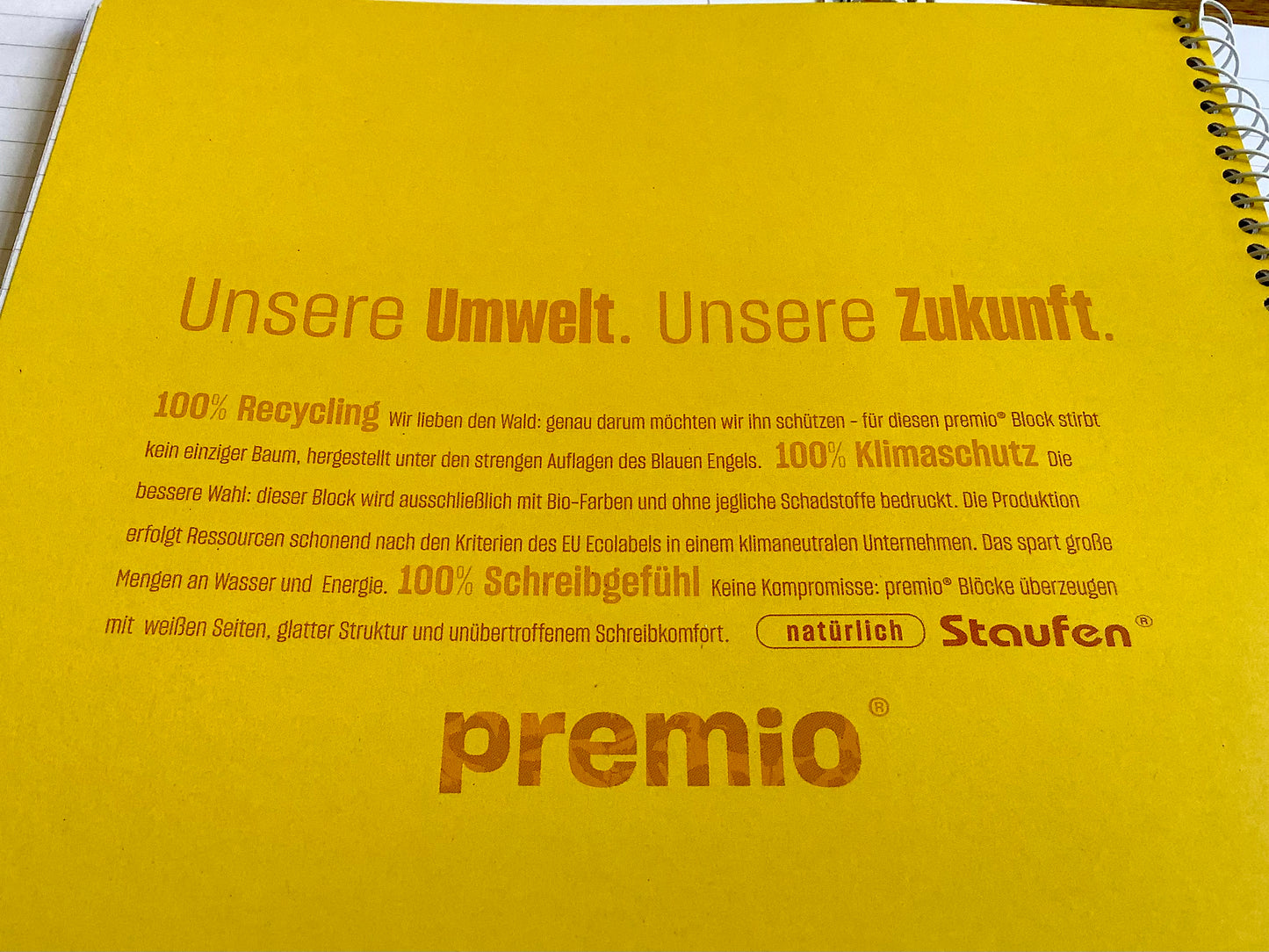 Collegeblock premium liniert 90g Green